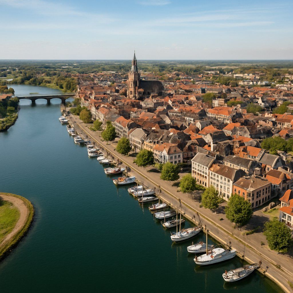 Roermond Cruise Port - overhead view of the Roermond itinerary stop located in the Europe - Western Europe cruising region