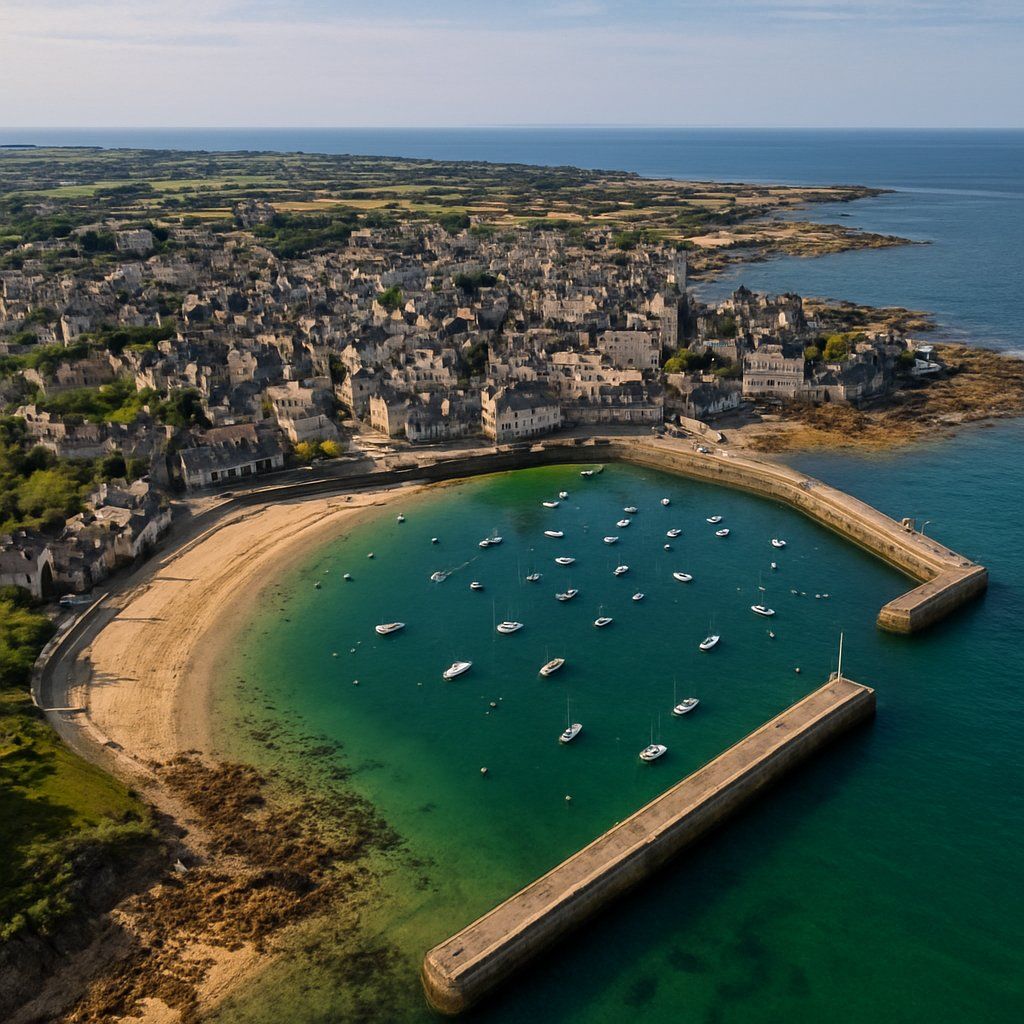 Roscoff France Cruise Port - overhead view of the Roscoff itinerary stop located in the Europe - Western Europe cruising region