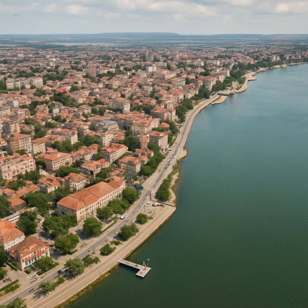 Ruse (russe, Rousse), Bulgaria Cruise Port - overhead view of the Ruse itinerary stop located in the Europe - Eastern Europe cruising region