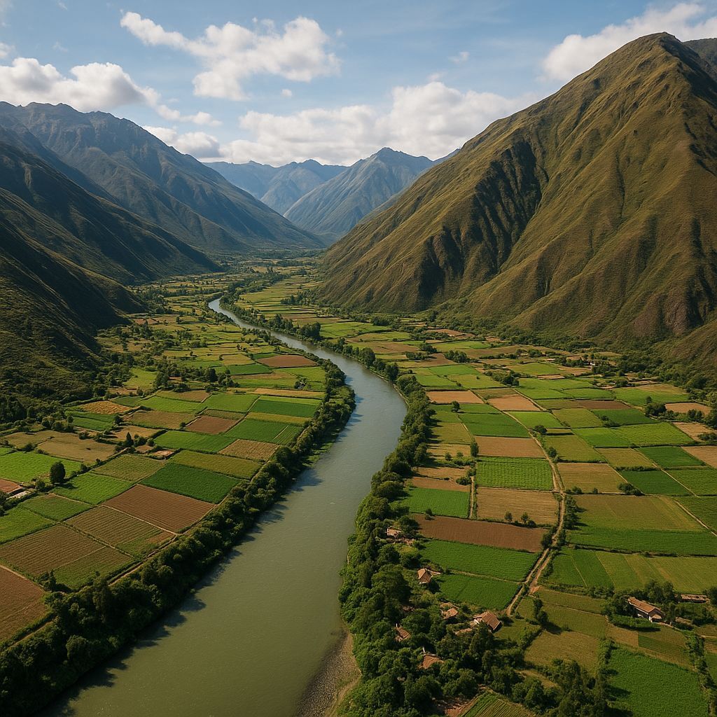 Sacred Valley Of The Incas, Peru Cruise Port - overhead view of the Sacred Valley itinerary stop located in the South America cruising region