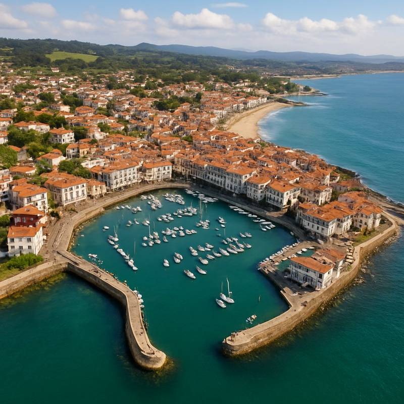 Saint-Jean-De-Luz, France Cruise Port - overhead view of the Saint-Jean itinerary stop located in the Europe - Western Europe cruising region