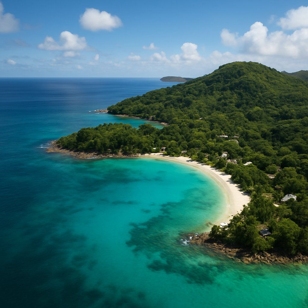 Sainte Anne Island, Seychelles Cruise Port - overhead view of the Sainte Anne itinerary stop located in the Other (Asia/Africa/Middle East) cruising region