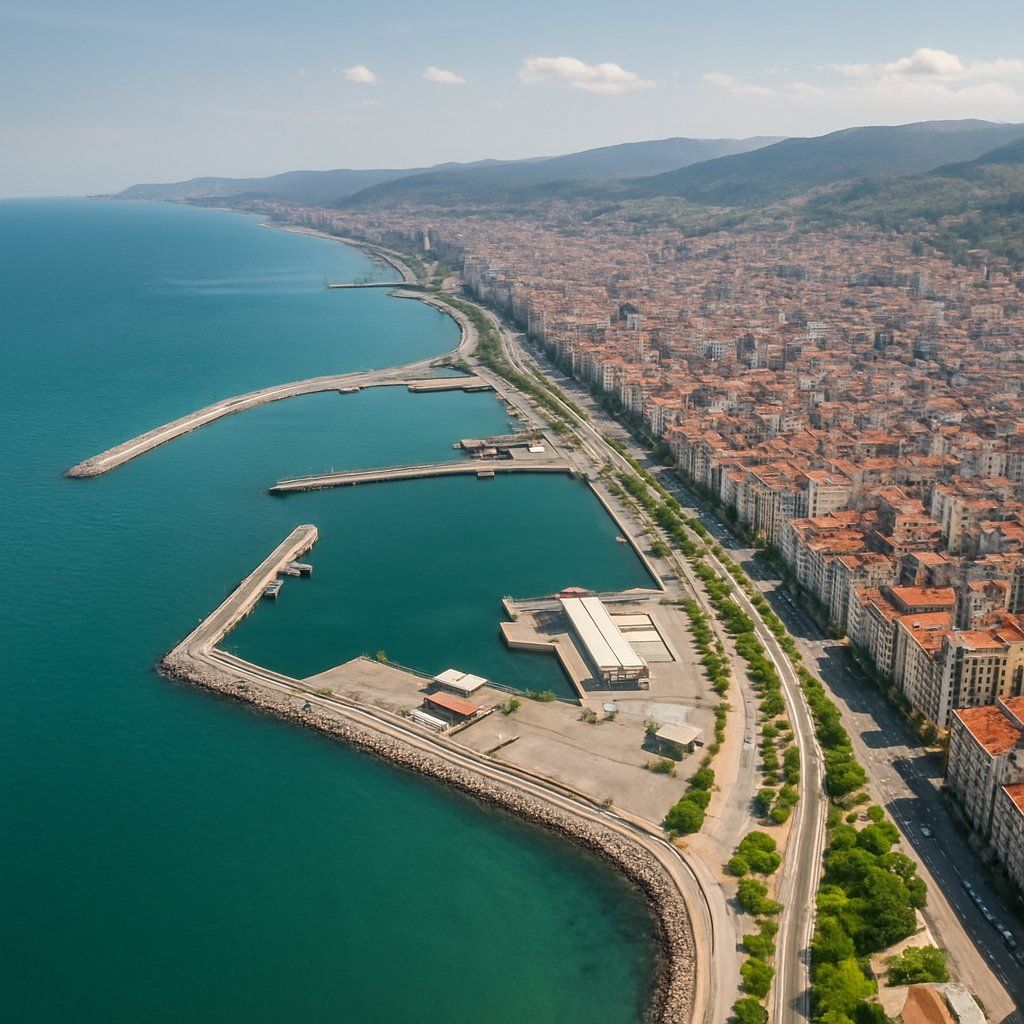Samsun, Turkey Cruise Port - overhead view of the Samsun itinerary stop located in the Europe - Eastern Europe cruising region