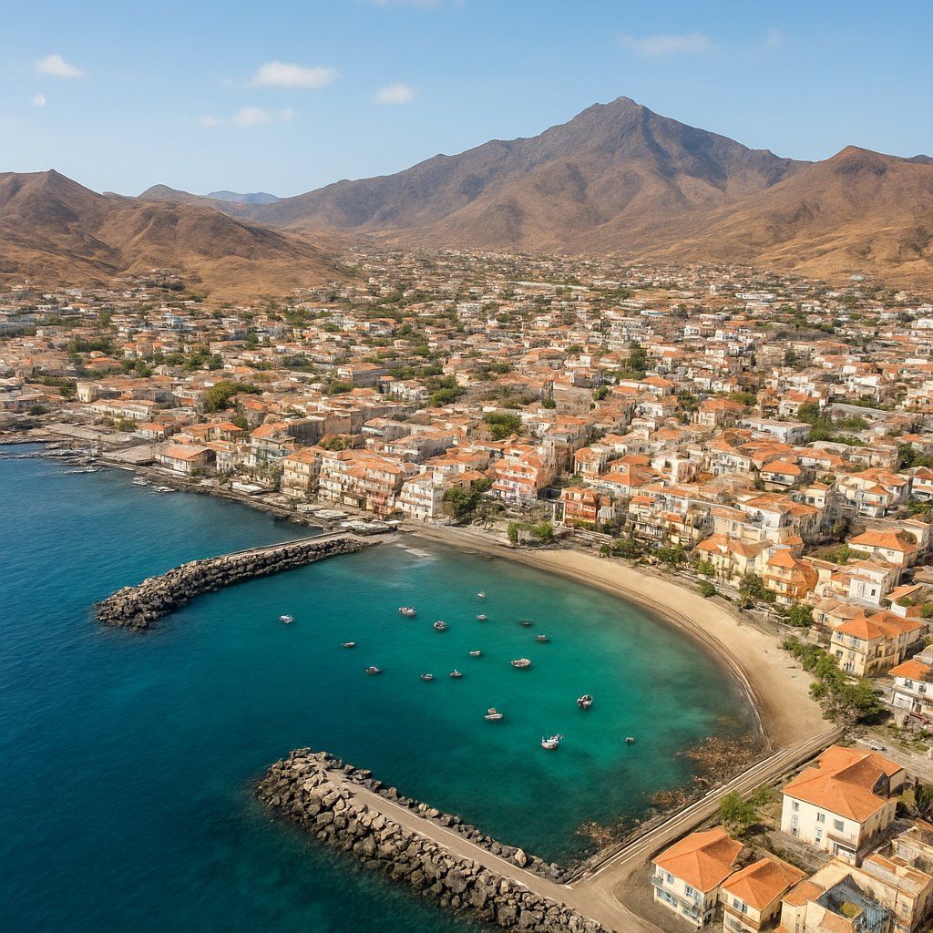 Sao Vicente, Cape Verde Islands Cruise Port - overhead view of the Sao Vicente itinerary stop located in the Other (Asia/Africa/Middle East) cruising region