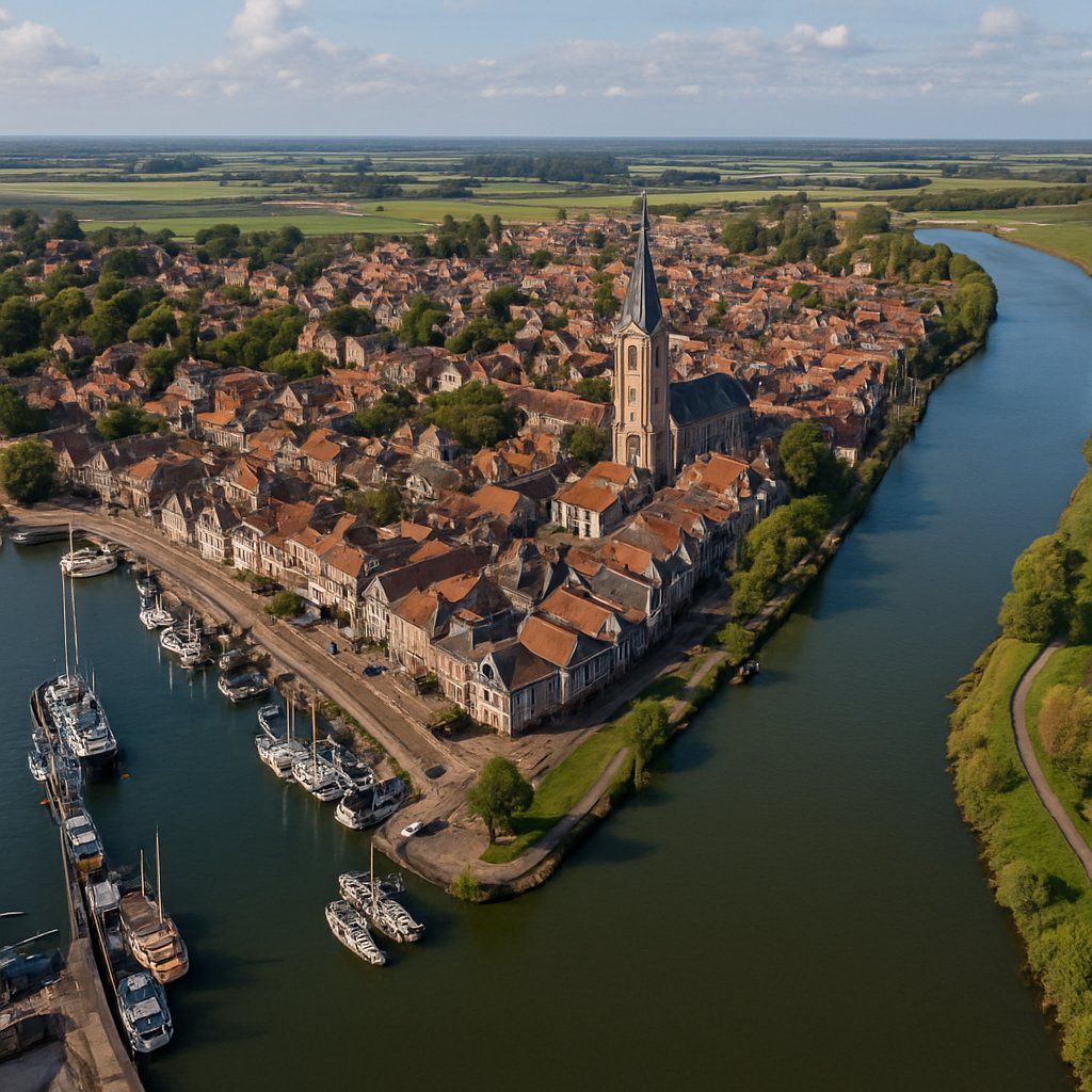Schoonhoven, Netherlands Cruise Port - overhead view of the Schoonhoven itinerary stop located in the Europe - Western Europe cruising region
