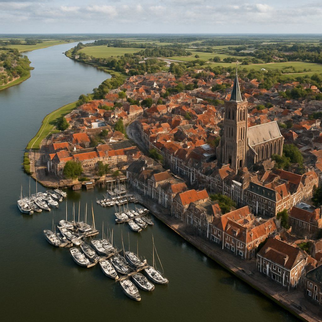 Schoonhoven Cruise Port - overhead view of the Schoonhoven itinerary stop located in the Europe - Western Europe cruising region