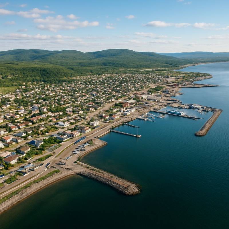 Sept Iles, Quebec Cruise Port - overhead view of the Sept Iles itinerary stop located in the Canada, New England, New York cruising region