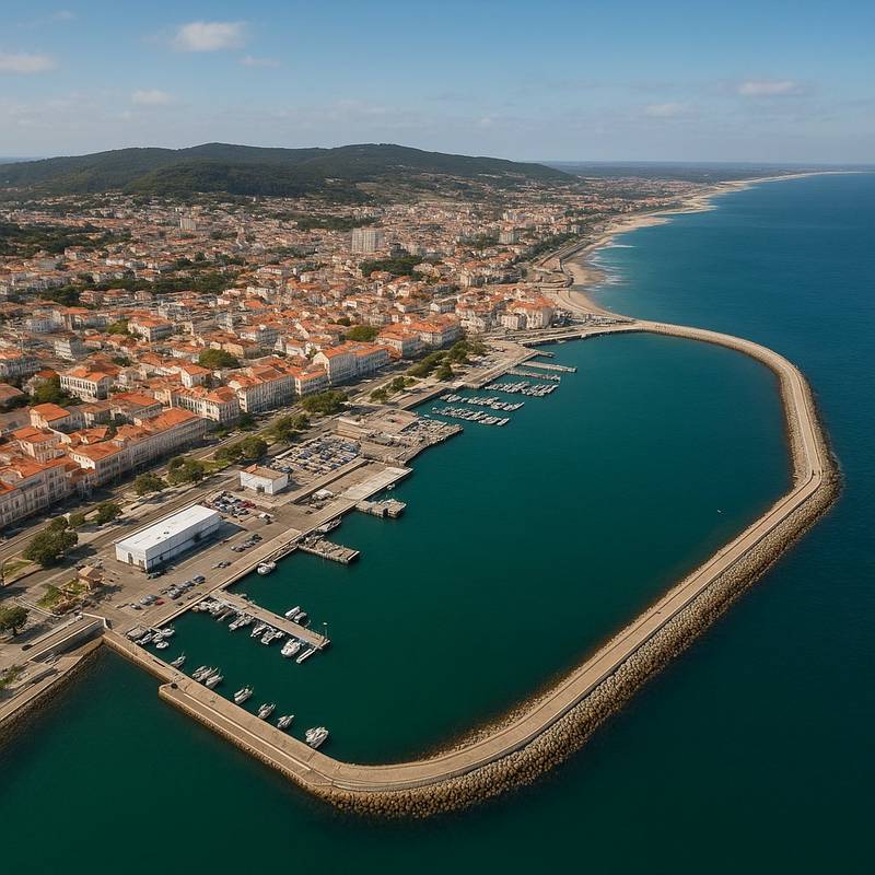 Setubal, Portugal Cruise Port - overhead view of the Setubal itinerary stop located in the Europe - Western Europe cruising region