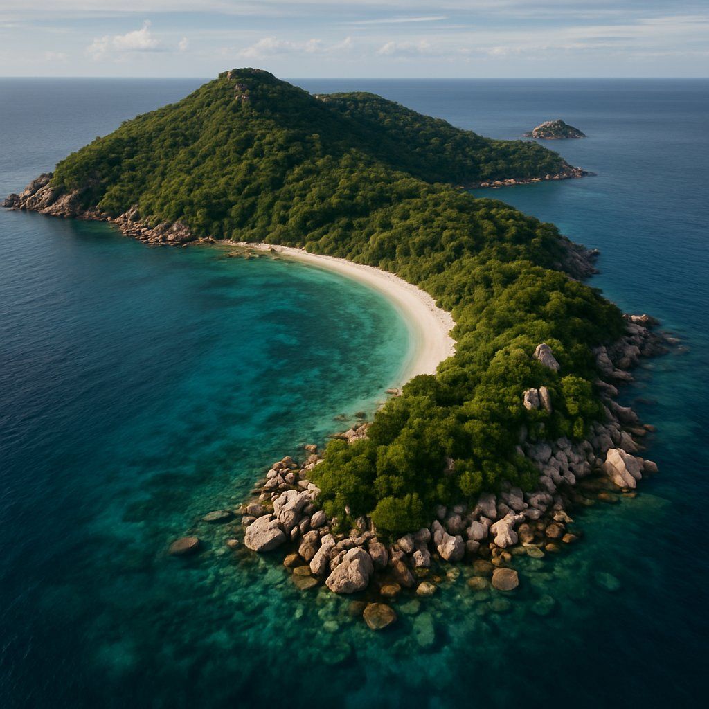Shark Island Koh Tao Myanmar Cruise Port - overhead view of the Shark Island itinerary stop located in the Other (Asia/Africa/Middle East) cruising region