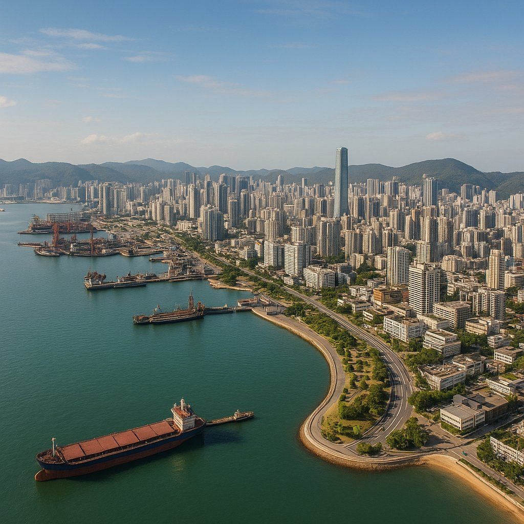 Shekou, China Cruise Port - overhead view of the Shekou itinerary stop located in the Other (Asia/Africa/Middle East) cruising region