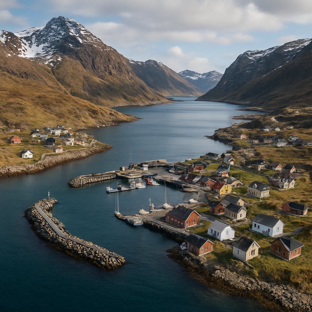 Skarsvag, Norway Cruise Port - overhead view of the Skarsvag itinerary stop located in the Europe - Northern Europe cruising region