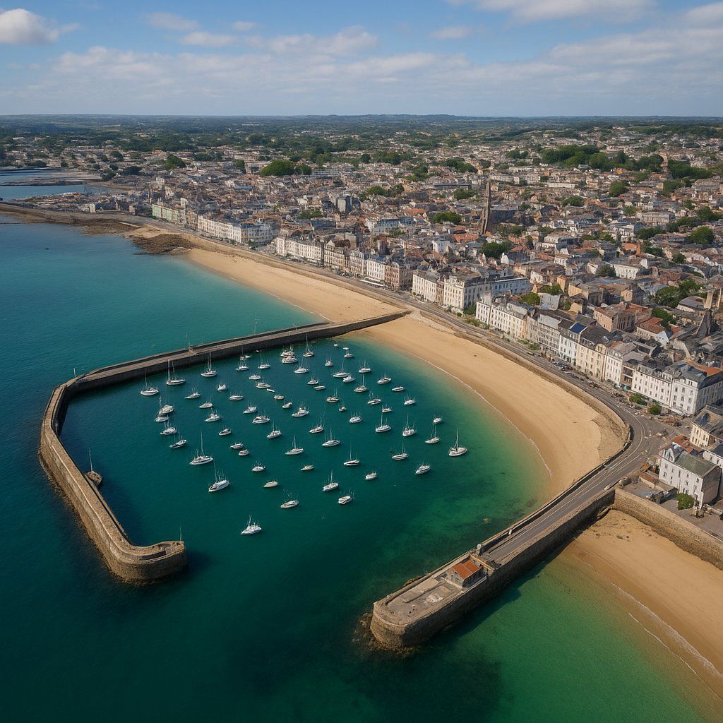 St Helier Cruise Port - overhead view of the St Helier itinerary stop located in the Europe - Western Europe cruising region