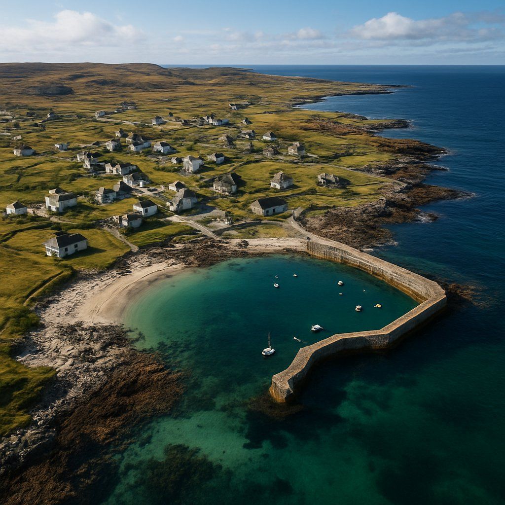 St. Kilda, Outer Hebrides Cruise Port - overhead view of the St. Kilda itinerary stop located in the Europe - Western Europe cruising region