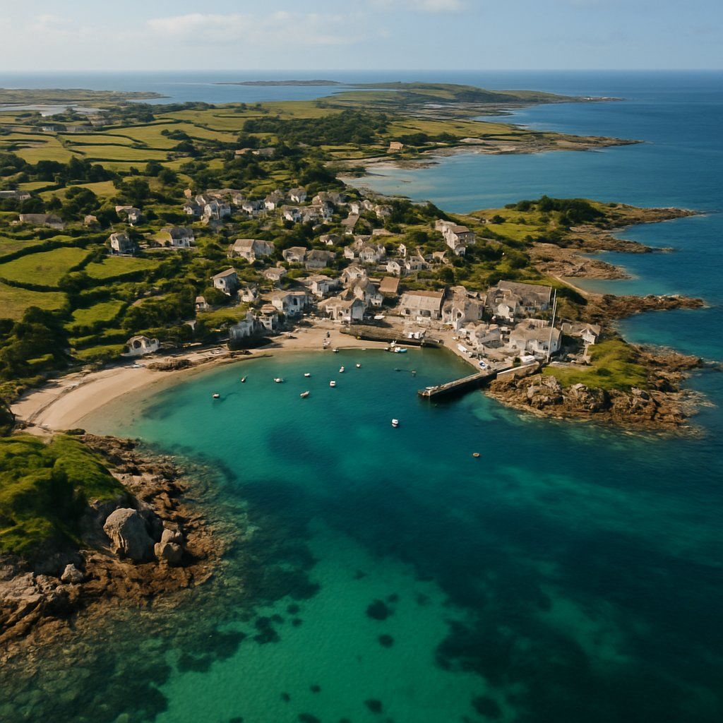 St. Mary's, Scilly Isles, England Cruise Port - overhead view of the St. Mary's itinerary stop located in the Europe - Western Europe cruising region