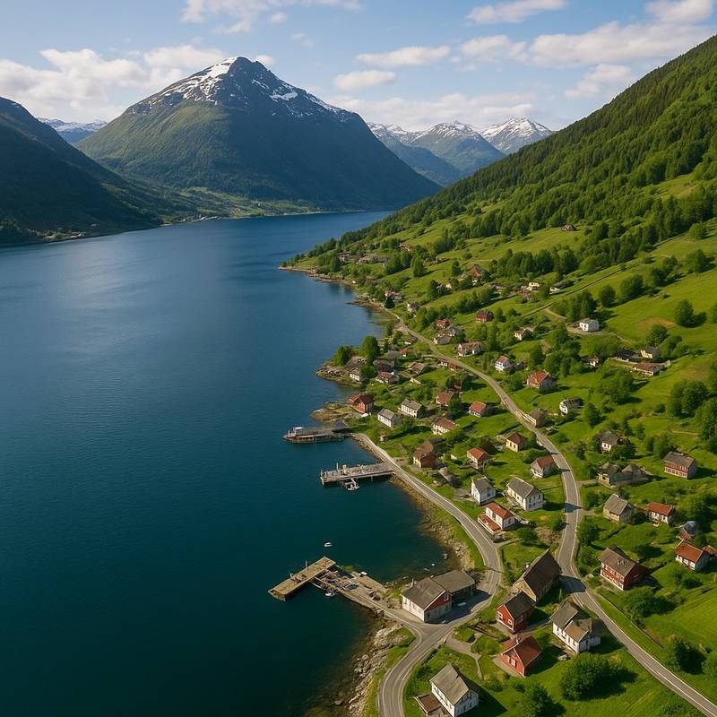 Stranda, Norway Cruise Port - overhead view of the Stranda itinerary stop located in the Europe - Northern Europe cruising region