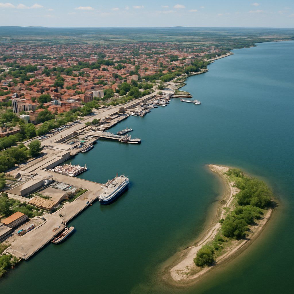 Svistov Cruise Port - overhead view of the Svistov itinerary stop located in the Europe - Eastern Europe cruising region