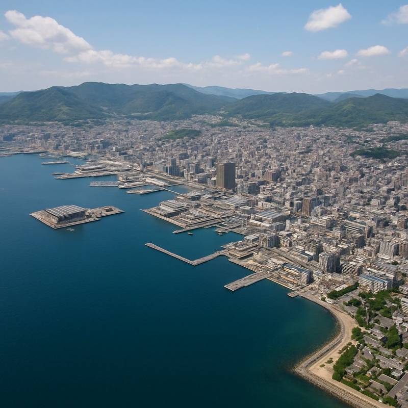Takamatsu, Japan Cruise Port - overhead view of the Takamatsu itinerary stop located in the Other (Asia/Africa/Middle East) cruising region