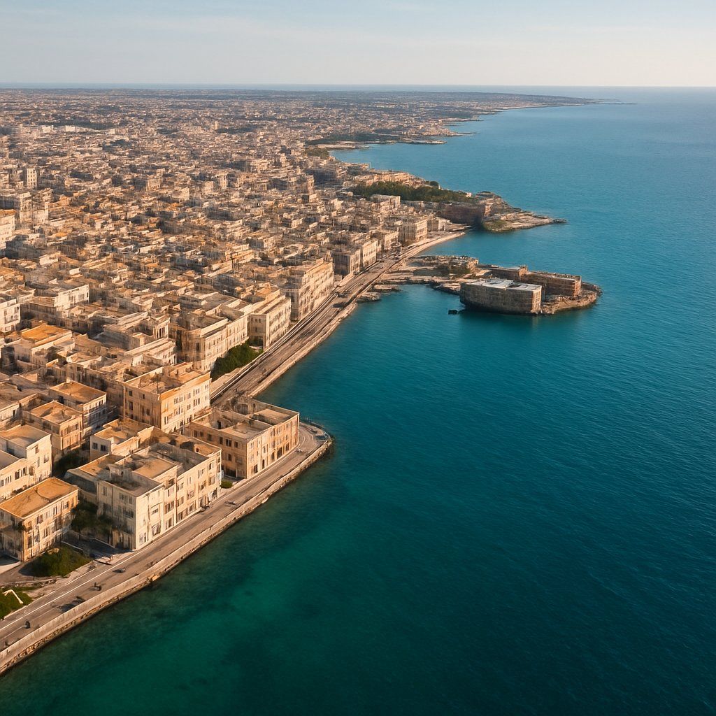 Taranto Cruise Port - overhead view of the Taranto itinerary stop located in the Europe - Mediterranean cruising region