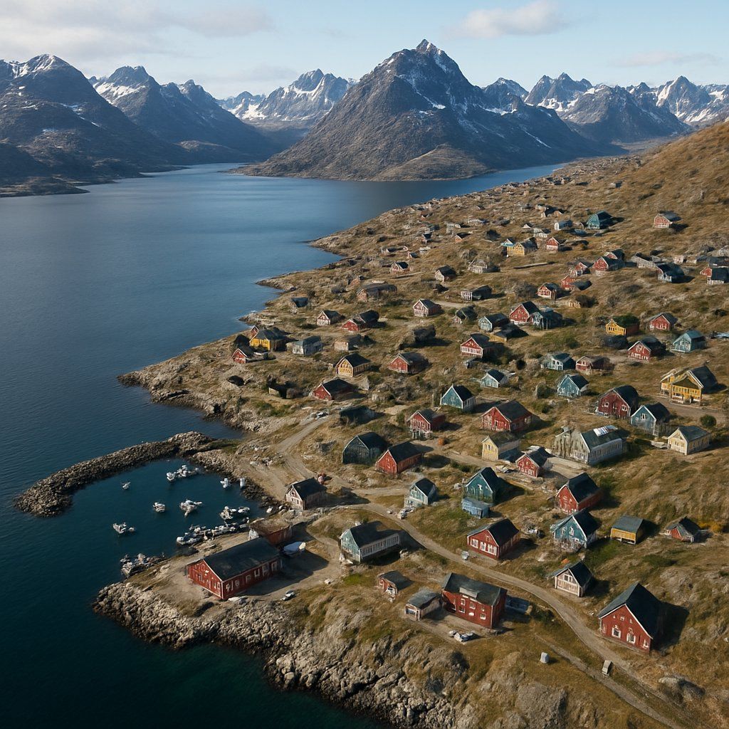 Tasiilaq, Greenland Cruise Port - overhead view of the Tasiilaq itinerary stop located in the Polar Regions cruising region