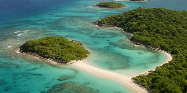 Tobago Cays, Grenadines Cruise Port - overhead view of the Tobago Cays itinerary stop located in the Caribbean - Southern cruising region