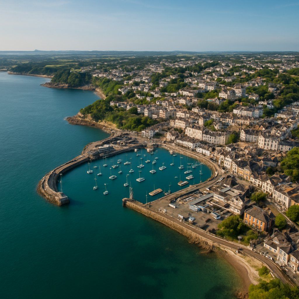 Torquay Cruise Port - overhead view of the Torquay itinerary stop located in the Europe - Western Europe cruising region