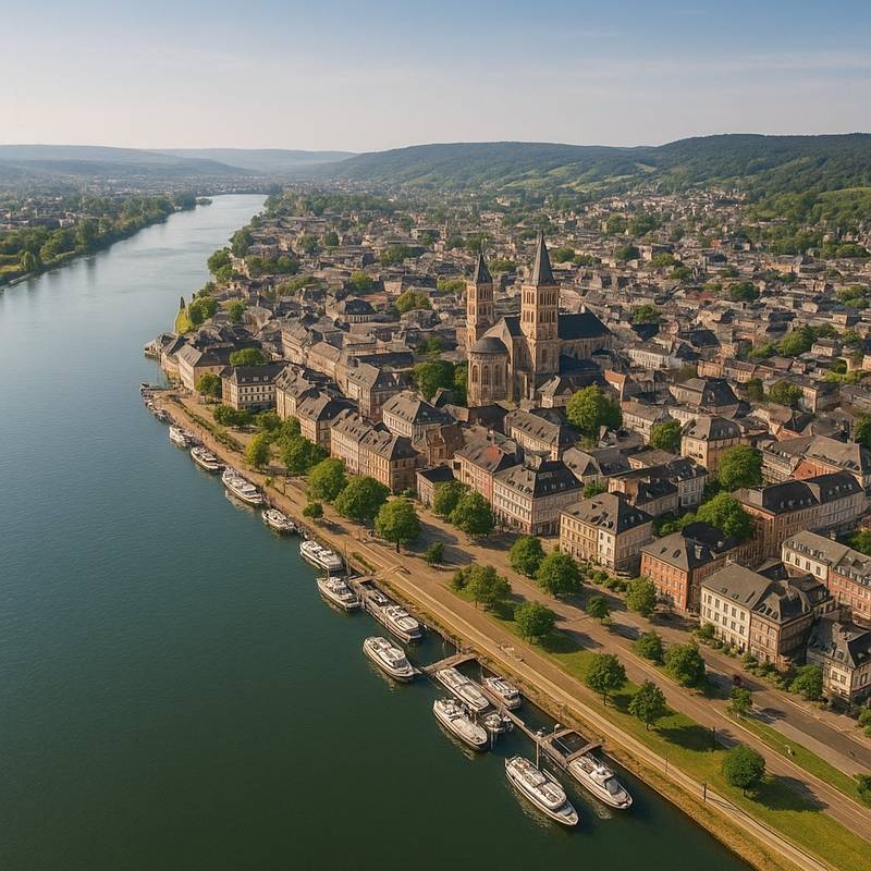 Trier, Germany Cruise Port - overhead view of the Trier itinerary stop located in the Europe - Western Europe cruising region
