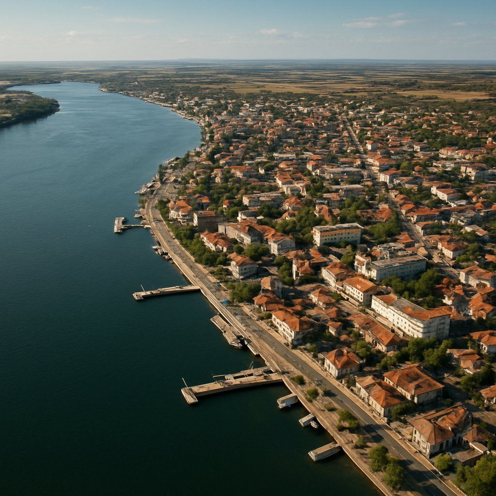 Tulcea, Romania Cruise Port - overhead view of the Tulcea itinerary stop located in the Europe - Eastern Europe cruising region