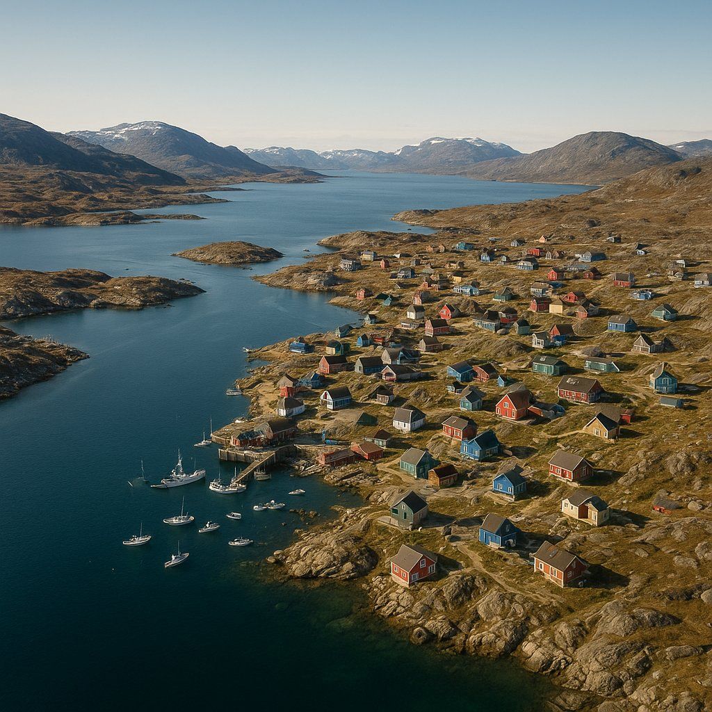 Upernavik, Greenland Cruise Port - overhead view of the Upernavik itinerary stop located in the Polar Regions cruising region