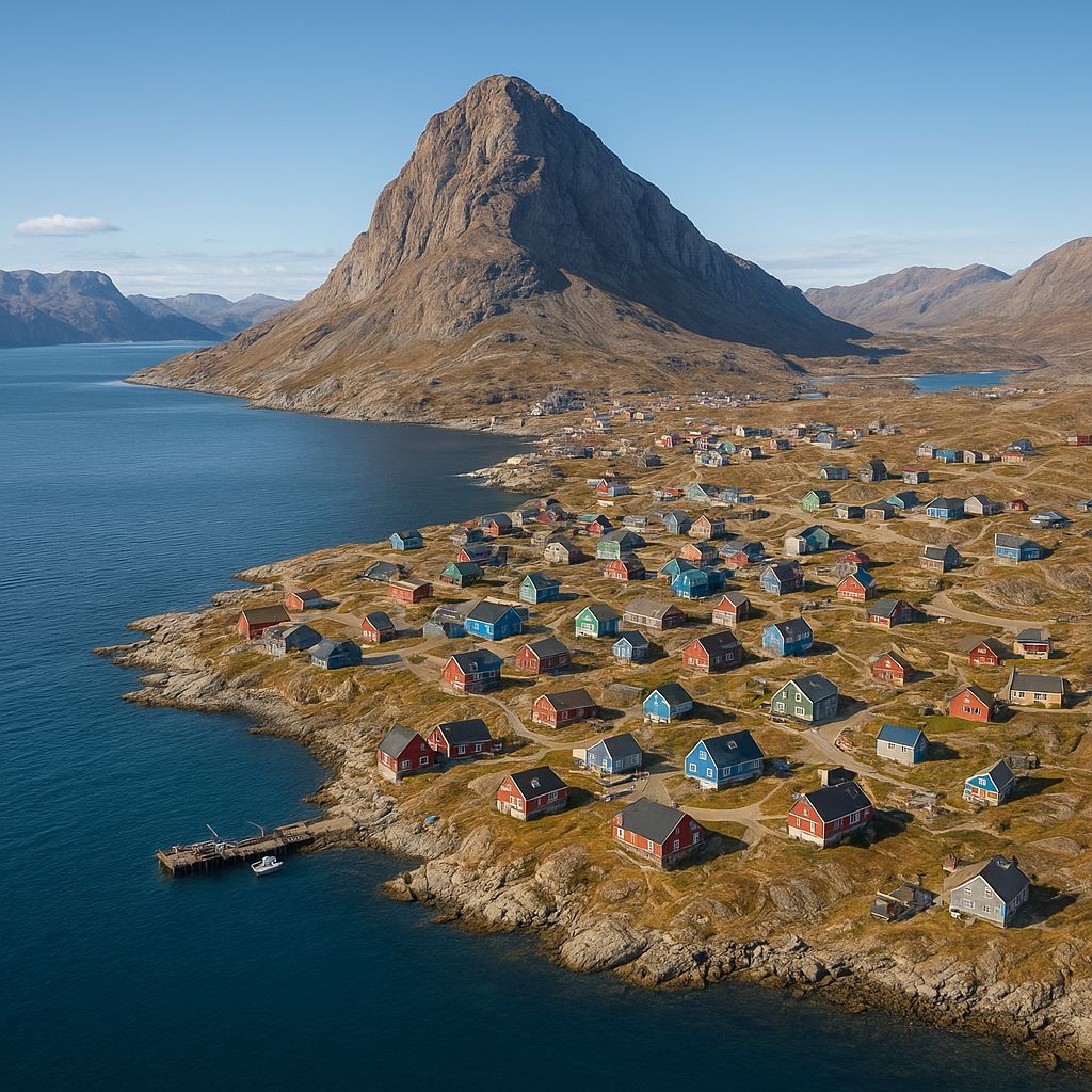 Uummannaq, Greenland Cruise Port - overhead view of the Uummannaq itinerary stop located in the Polar Regions cruising region