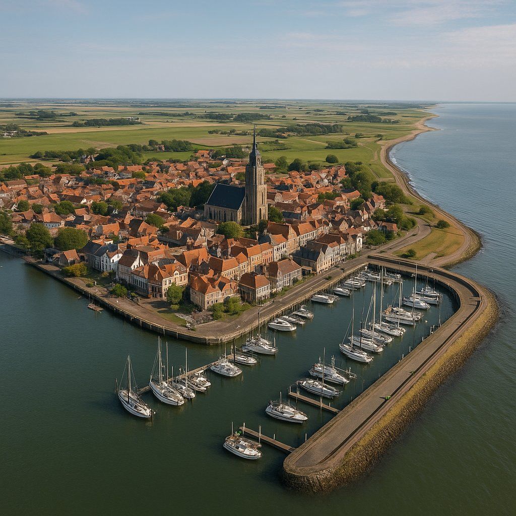 Veere, Netherlands Cruise Port - overhead view of the Veere itinerary stop located in the Europe - Western Europe cruising region