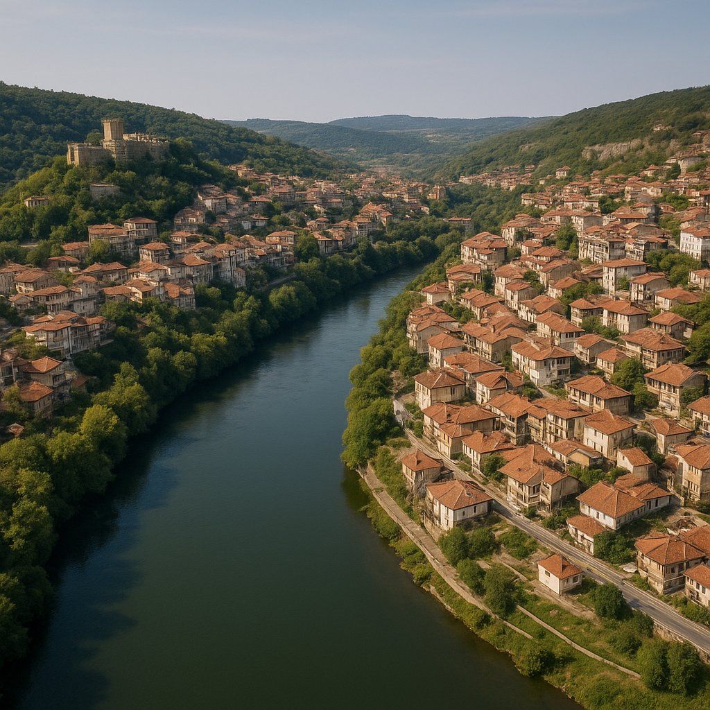 Veliko Tarnovo, Bulgaria Cruise Port - overhead view of the Veliko Tarnovo itinerary stop located in the Europe - Eastern Europe cruising region