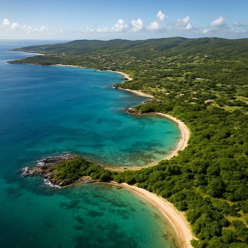 Vieques, Puerto Rico Cruise Port - overhead view of the Vieques itinerary stop located in the Caribbean - Eastern cruising region