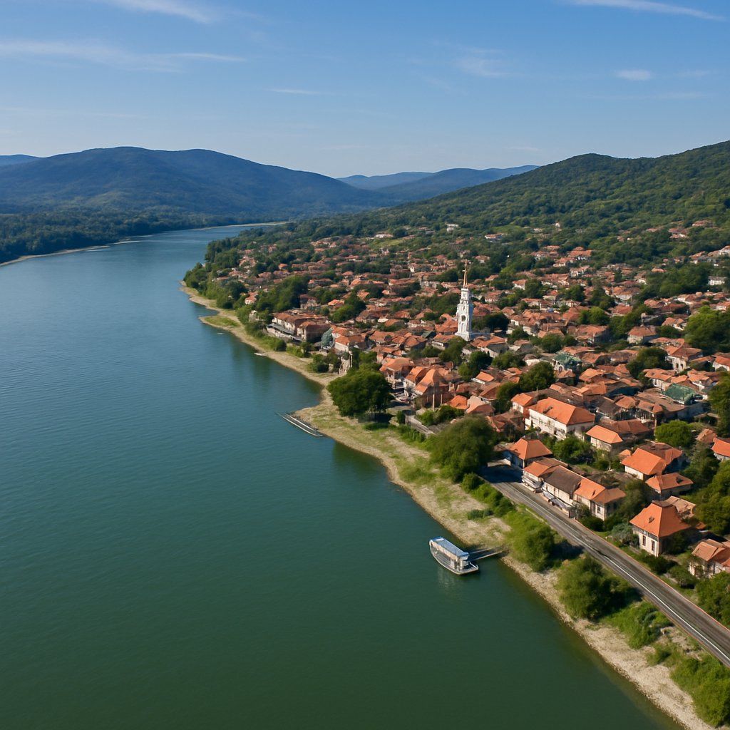 Visegrad, Hungary Cruise Port - overhead view of the Visegrad itinerary stop located in the Europe - Eastern Europe cruising region