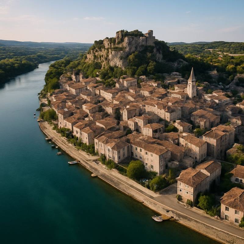 Viviers, France Cruise Port - overhead view of the Viviers itinerary stop located in the Europe - Western Europe cruising region