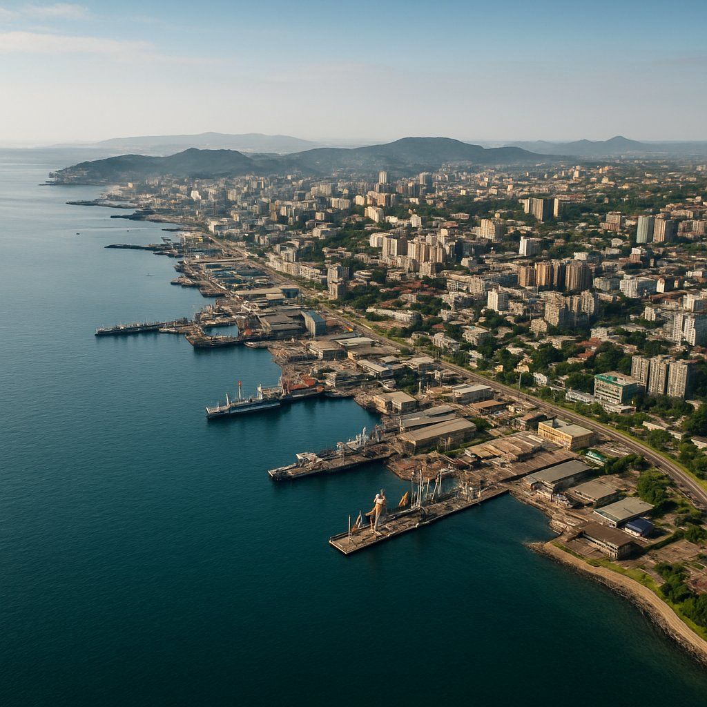 Vladivostok, Russian Federation Cruise Port - overhead view of the Vladivostok itinerary stop located in the Europe - Northern Europe cruising region