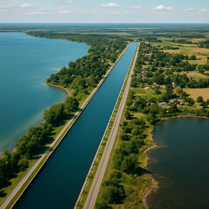 Welland Canal, Canada Cruise Port - overhead view of the Welland Canal itinerary stop located in the Canada, New England, New York cruising region