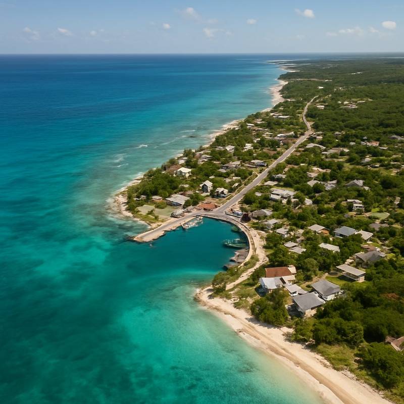 West End Grand Bahama, Bahamas Cruise Port - overhead view of the West End itinerary stop located in the Caribbean - Bahamas cruising region