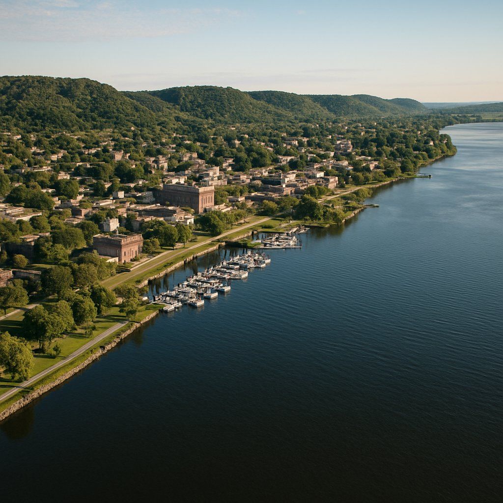 Winona, Minnesota Cruise Port - overhead view of the Winona itinerary stop located in the River Cruises - United States cruising region