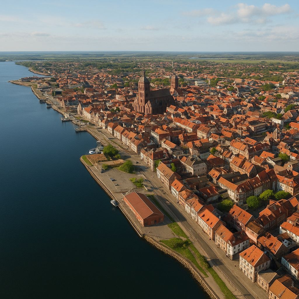 Wismar, Germany Cruise Port - overhead view of the Wismar itinerary stop located in the Europe - Western Europe cruising region