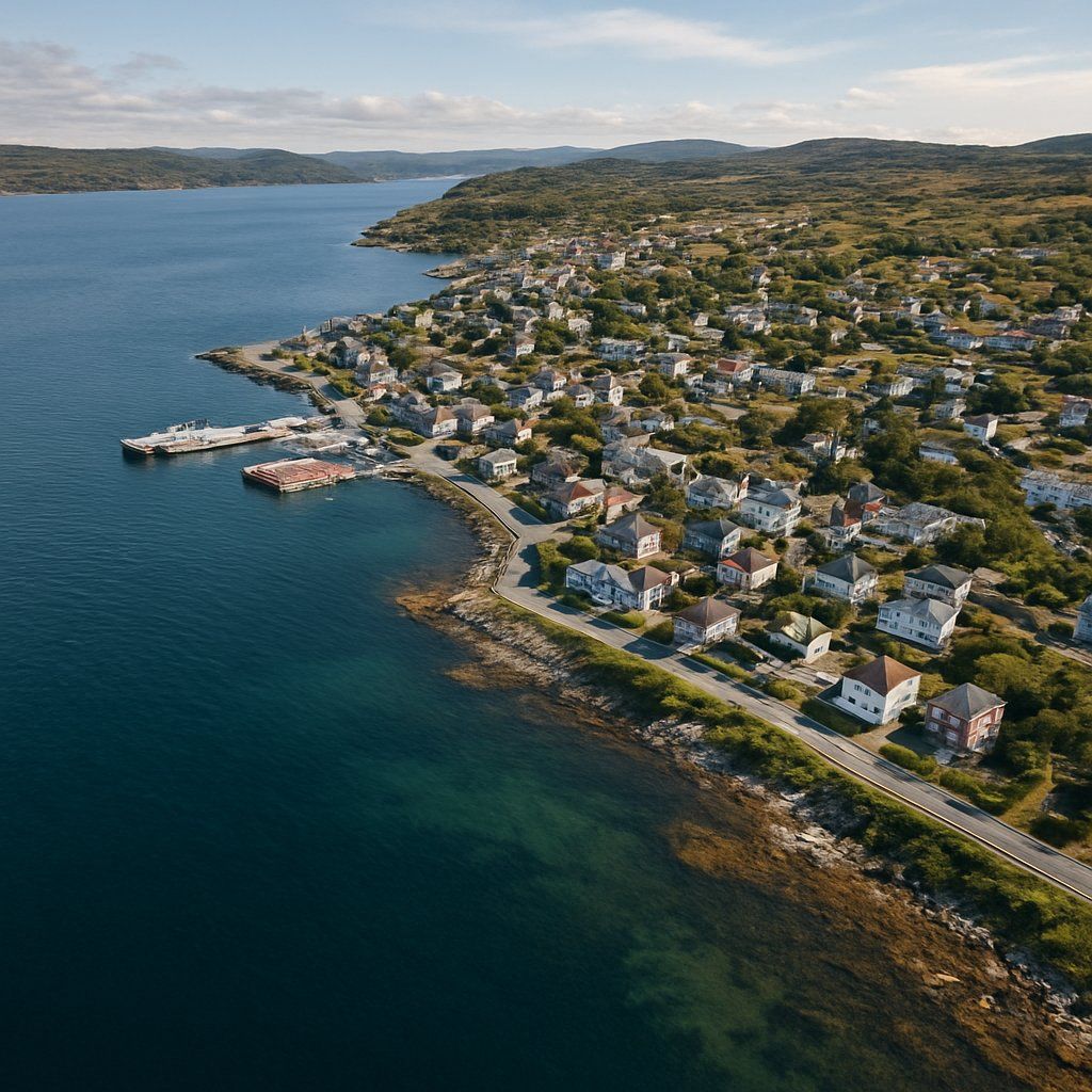 Woody Point, Newfoundland Cruise Port - overhead view of the Woody Point itinerary stop located in the Canada, New England, New York cruising region