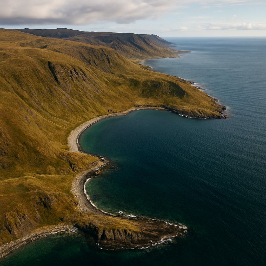 Wrangel Island National Reserve, Russian Federation Cruise Port - overhead view of the Wrangel Island itinerary stop located in the Europe - Northern Europe cruising region
