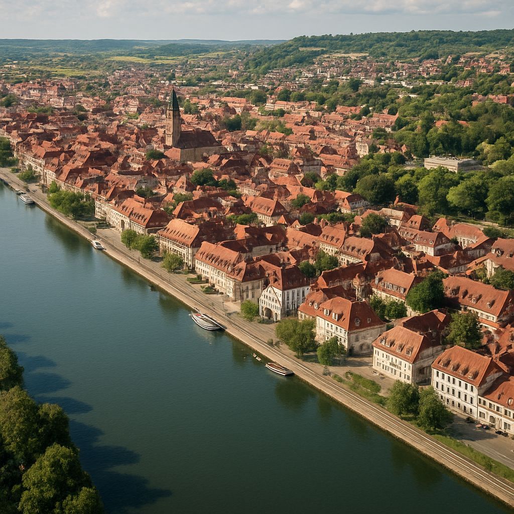 Wurzburg (rothenburg), Germany Cruise Port - overhead view of the Wurzburg itinerary stop located in the Europe - Western Europe cruising region