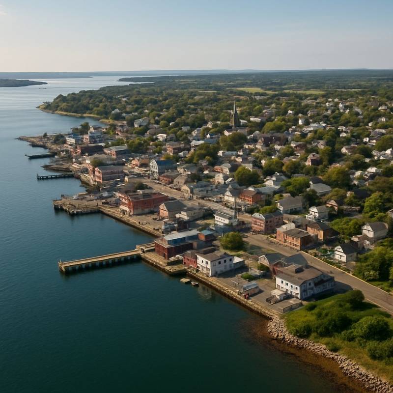 Yarmouth, Nova Scotia, Canada Cruise Port - overhead view of the Yarmouth itinerary stop located in the Canada, New England, New York cruising region