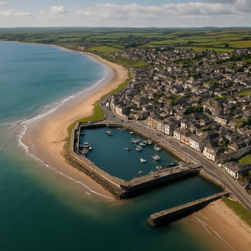Youghal, Ireland Cruise Port - overhead view of the Youghal itinerary stop located in the Europe - Western Europe cruising region