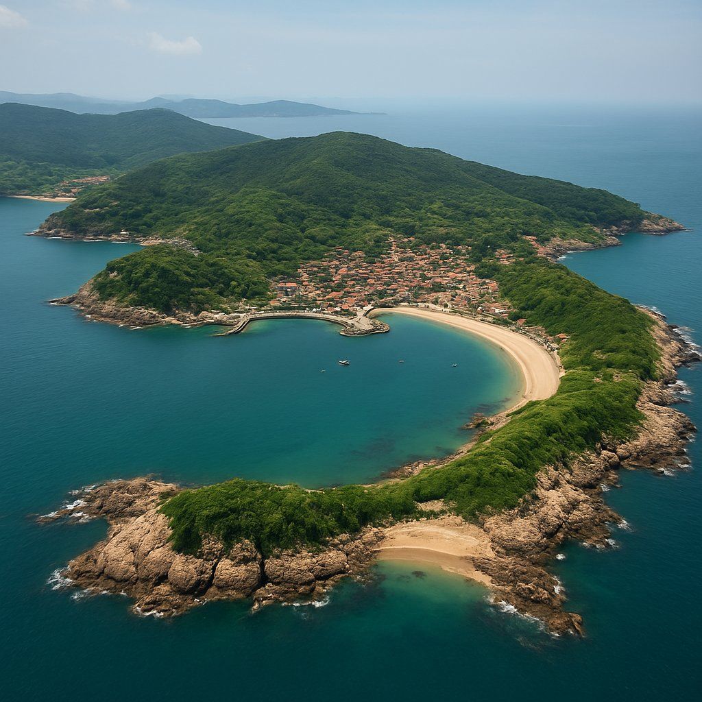 Zhujiajian Island, Zhoushan Archipelago, China Cruise Port - overhead view of the Zhujiajian itinerary stop located in the Other (Asia/Africa/Middle East) cruising region