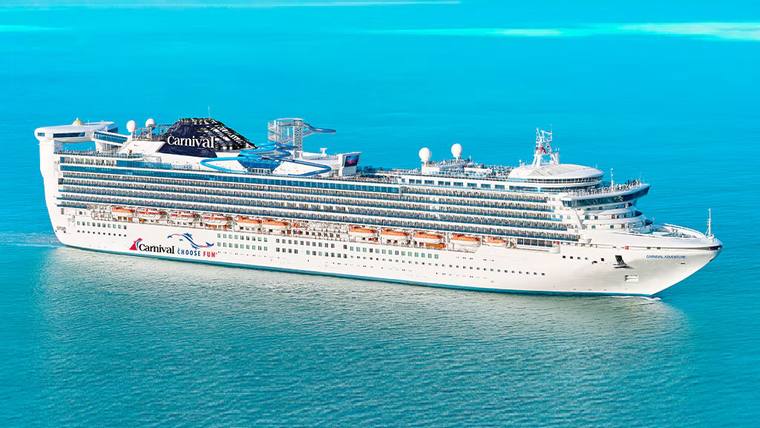 Carnival Adventure cruise ship at sea