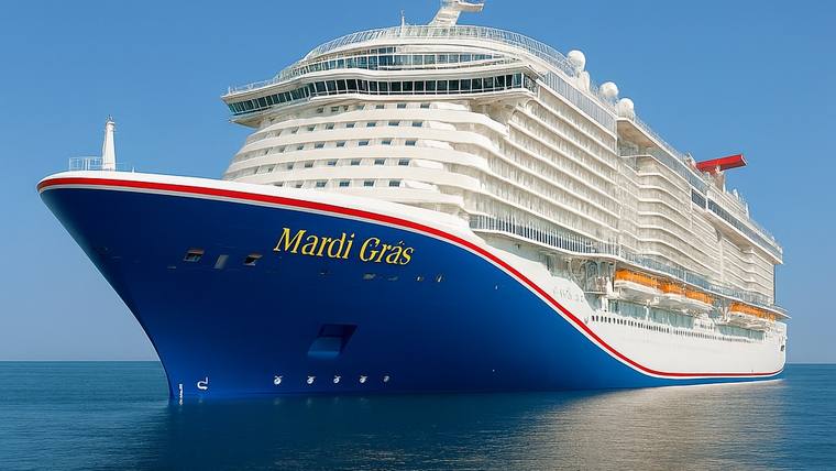 Carnival Mardi Gras cruise ship at sea