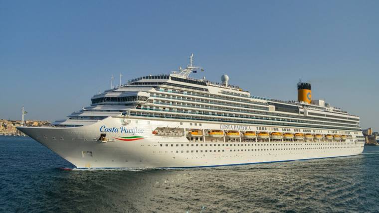 Costa Pacifica cruise ship at sea
