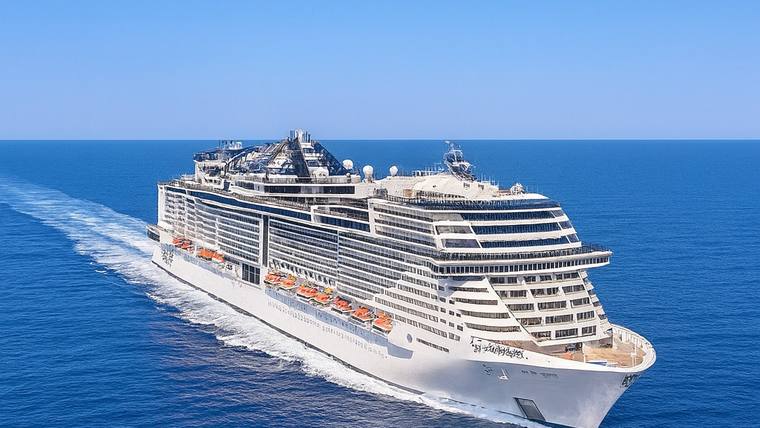 MSC Grandiosa cruise ship at sea