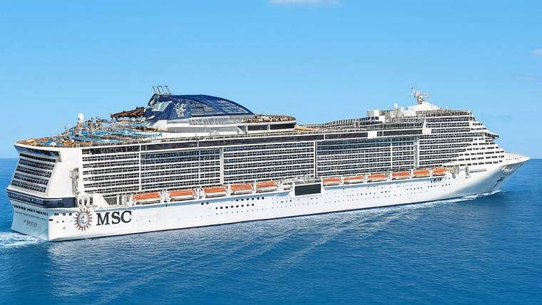 MSC Meraviglia cruise ship at sea